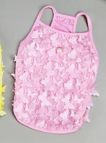 1pc Butterfly Decor Pet Tank - Pink - View 2