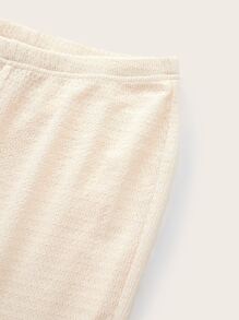 SHEIN EZwear 高腰喇叭褲 - 米色 - 查看 3