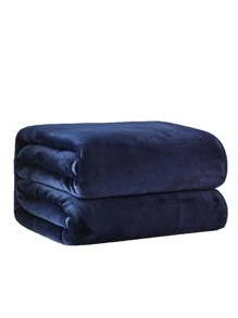 1入組素色顏色毯子 - 藏蓝色 - 查看 2