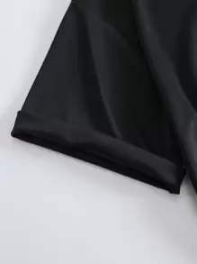 SHEIN LUNE Heart & Butterfly Print Tee - Black - View 3