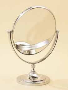 1pc Plastic Oval Silver Desktop Makeup Table Mirror For Everyone,Giveaways,Travel,Cheap Stuff,Travel Essential - Silver - View 3