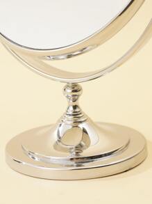 1pc Plastic Oval Silver Desktop Makeup Table Mirror For Everyone,Giveaways,Travel,Cheap Stuff,Travel Essential - Silver - View 5