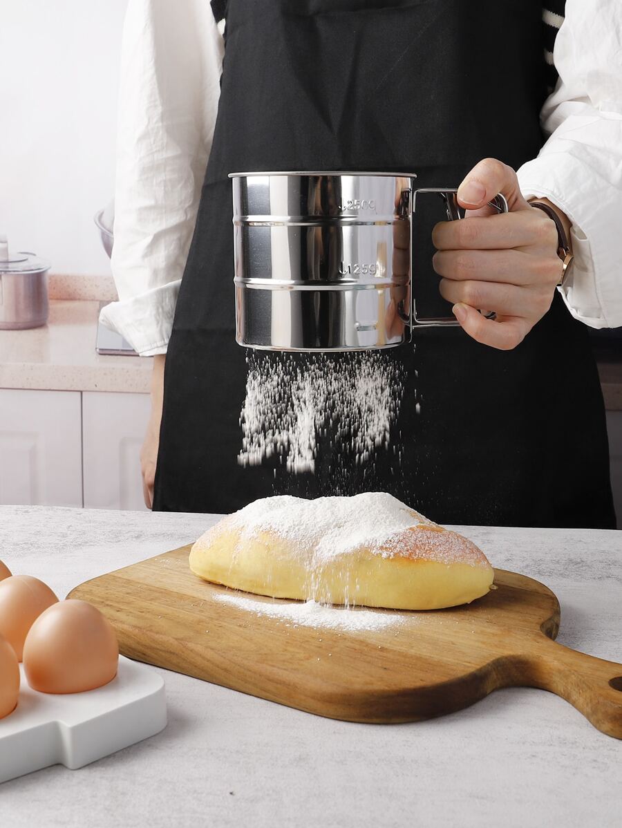 1pc Small Sifter, Stainless Steel Handheld Flour Sieve For Baking - Silver - View 1