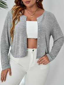 Plus Button Front Jacket