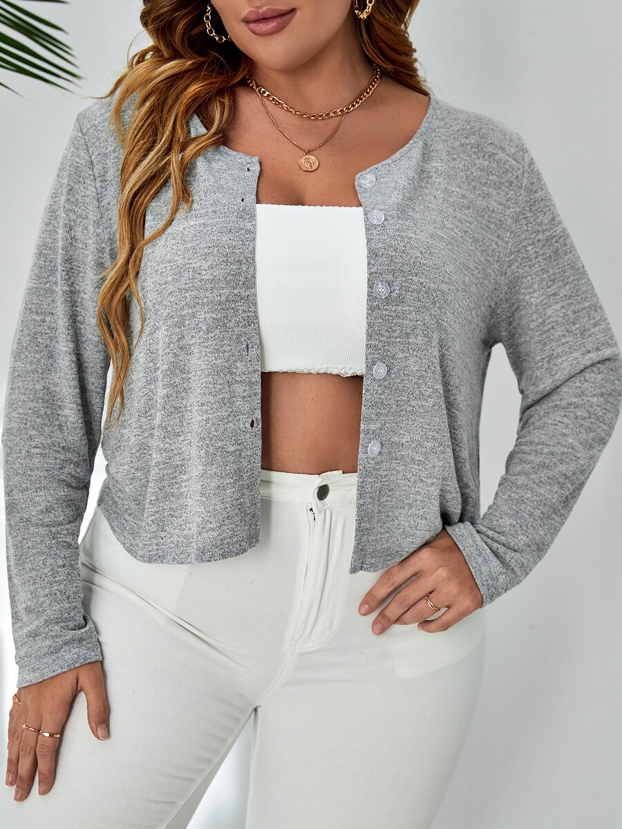 Plus Button Front Jacket