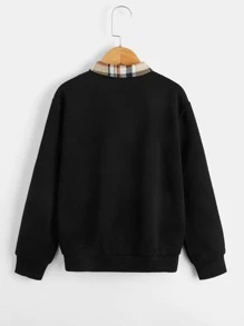 SHEIN Jungen Sweatshirt mit Kontrastkragen