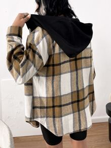 SHEIN LUNE 格紋印花落肩袖襯衫 - 彩色 - 查看 2