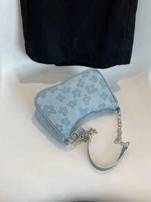 Floral Pattern Chain Decor Bag