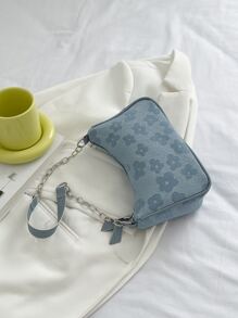 Floral Pattern Chain Decor Bag
