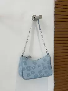 Floral Pattern Chain Decor Bag