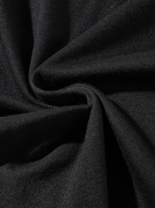 Manfinity Roghcode Men Slogan & Cartoon Face Print Drop Shoulder Tee - Black - View 4