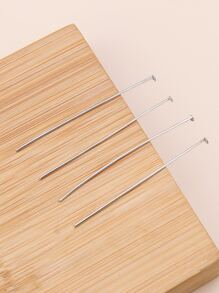 200 Chiếc Đầu Dẹt Chân Cho DIY Trang Sức Làm Bông Tai Vòng Cổ Mặt Dây Chuyền Phụ Kiện - Bạc - Xem 2