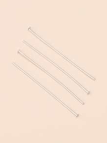 200 Chiếc Đầu Dẹt Chân Cho DIY Trang Sức Làm Bông Tai Vòng Cổ Mặt Dây Chuyền Phụ Kiện - Bạc - Xem 4