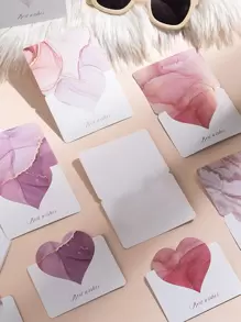 6 张随机金箔心形贺卡、3D 心形明信片、迷你卡片、空白愿望卡、折叠高端祝福留言卡 - 彩色 - 查看 1