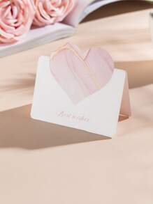 6 张随机金箔心形贺卡、3D 心形明信片、迷你卡片、空白愿望卡、折叠高端祝福留言卡 - 彩色 - 查看 3