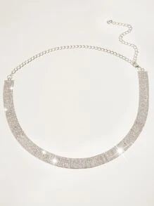 Thắt lưng trang trí đính đá Rhinestone thanh lịch cho tiệc Halloween mùa hè, trường học mùa thu, mùa thu, Halloween - Bạc - Xem 2