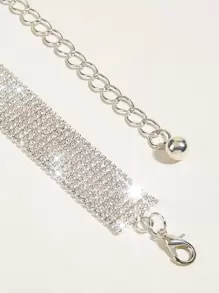 Thắt lưng trang trí đính đá Rhinestone thanh lịch cho tiệc Halloween mùa hè, trường học mùa thu, mùa thu, Halloween - Bạc - Xem 4