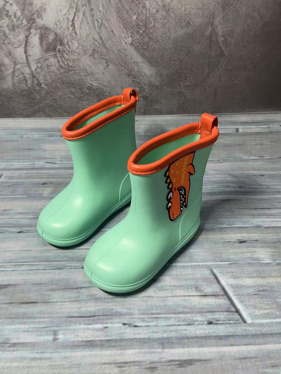 男孩恐龍和字母圖案雨鞋 - 綠色 - 查看 1