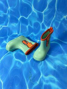 男孩恐龍和字母圖案雨鞋 - 綠色 - 查看 2