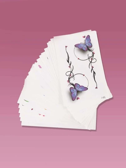 ROMWE 30sheets Butterfly Pattern Tattoo Sticker