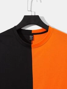 ROMWE MEN Prep Men Color-Block Letter Tee, School - Multicolor - View 4