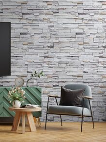 1入組磚塊圖案牆紙 - 彩色 - 查看 1