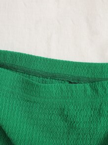 SHEIN EZwear Bộ đồ hai mảnh nữ màu trơn Giải trí - màu xanh lá - Xem 5