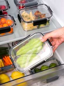 1入組950ml透明食物儲藏盒 - 黑色 - 查看 4