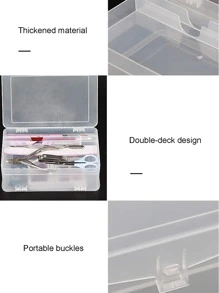 1个透明美甲工具收纳盒，大容量，适用于家庭、房间、浴室、粉色房间、旅行用品、礼品袋、送给妈妈、爸爸、男士、朋友、老师的礼物、生日礼物、婚礼礼物、办公桌、置物架、配件、礼盒、趣味礼物、收纳袋、化妆包、化妆品收纳盒、洗漱包、桌面收纳盒、化妆包、化妆收纳袋、化妆包、梳妆台配件、化妆包、化妆袋、珠宝盒、化妆刷架、香水收纳盒、化妆包、女士礼物、圣诞礼物、女士礼物创意 - 無色 - 查看 5