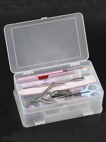 1个透明美甲工具收纳盒，大容量，适用于家庭、房间、浴室、粉色房间、旅行用品、礼品袋、送给妈妈、爸爸、男士、朋友、老师的礼物、生日礼物、婚礼礼物、办公桌、置物架、配件、礼盒、趣味礼物、收纳袋、化妆包、化妆品收纳盒、洗漱包、桌面收纳盒、化妆包、化妆收纳袋、化妆包、梳妆台配件、化妆包、化妆袋、珠宝盒、化妆刷架、香水收纳盒、化妆包、女士礼物、圣诞礼物、女士礼物创意 - 無色 - 查看 1