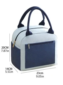 1pc Color Block Lunch Bag - Multicolor - View 2