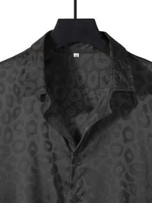 Manfinity Homme Men Leopard Jacquard Shirt - Black - View 5