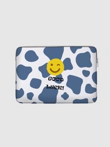 1pc 14 Inch Smile Face Pattern Laptop Bag - Multicolor - View 1