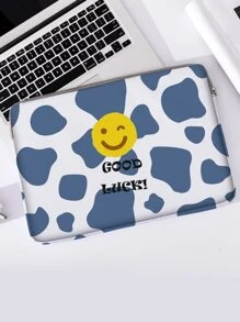 1pc 14 Inch Smile Face Pattern Laptop Bag - Multicolor - View 6