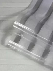 1pc 1M Striped Pattern Window Decorative Film, Silver Frosted Glass Sticker, Glue Free Static Window Decorations For Bedroom, Stickers, Wall Decal, Vinyl Decal For Home Decorations, Spring Decoration Items Refresh Your Home, Festival Decoration Stickers Gifts Birthday Graduation - Silver - View 5