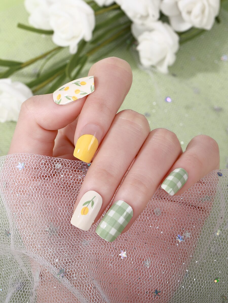 Beauty Sticker 1 tờ hoa văn nghệ thuật móng tay nhãn dán & 1 cái móng tay tệp - Nhiều màu - Xem 1