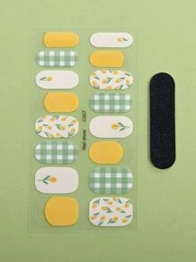 Beauty Sticker 1 tờ hoa văn nghệ thuật móng tay nhãn dán & 1 cái móng tay tệp - Nhiều màu - Xem 2