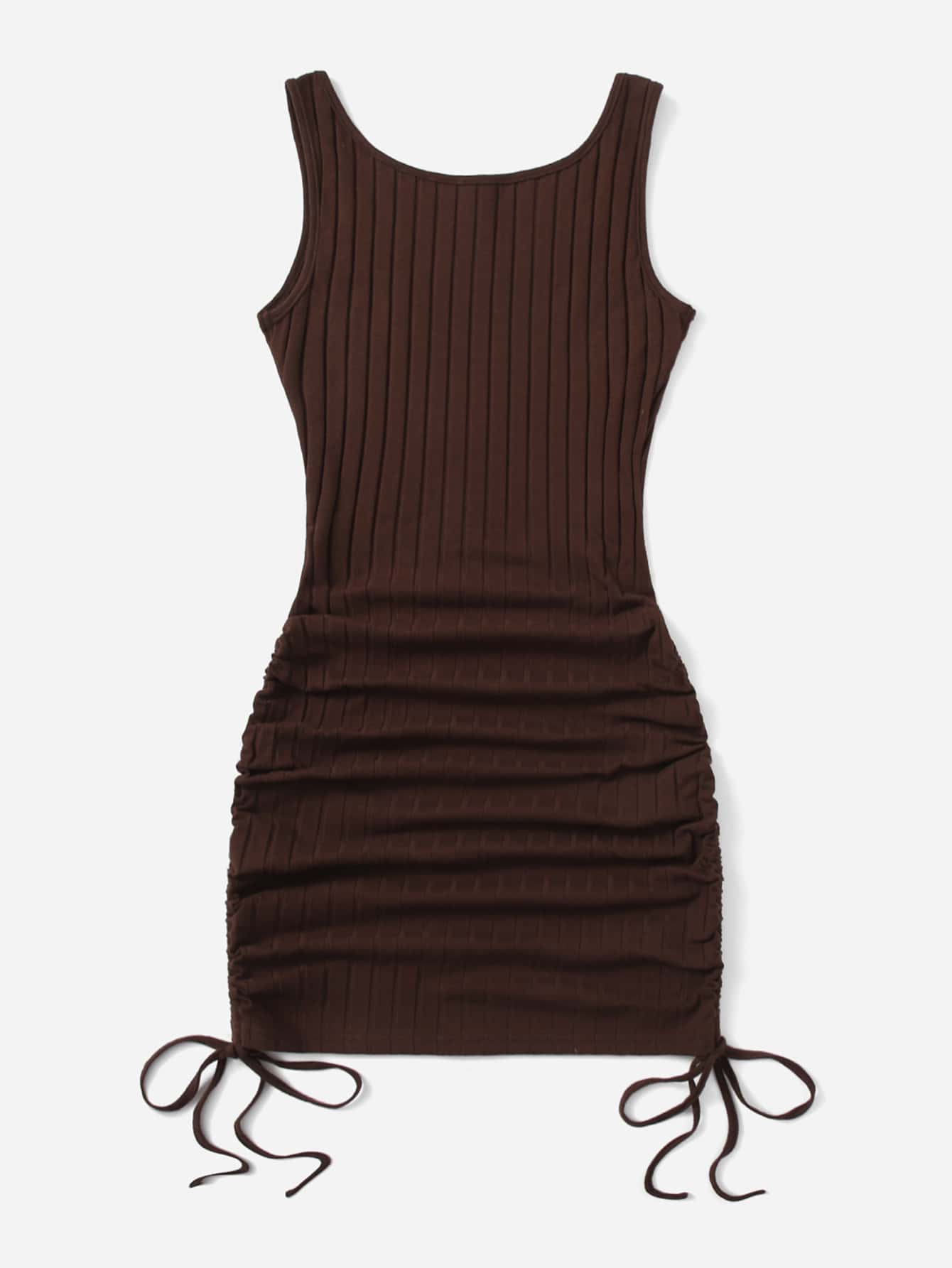 Is That The New Solid Ribbed Drawstring Side Dress ??| ROMWE