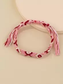 撞色編織手鏈 - 彩色 - 查看 1