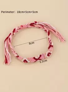 撞色編織手鏈 - 彩色 - 查看 3