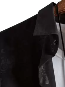 Manfinity RSRT Men Floral Print Shirt Without Tee - Black - View 3