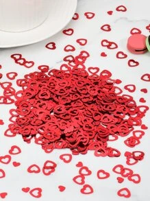 1入組心形投擲紙屑紅色PVC鏤空心形紙屑適用於婚禮情人節 - 紅色 - 查看 1