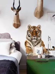 1 套老虎和豹子房间装饰墙贴、贴纸、墙贴花、乙烯基贴花用于家居装饰、春季装饰品让您的家焕然一新、节日装饰贴纸礼物生日毕业 - 彩色 - 查看 5