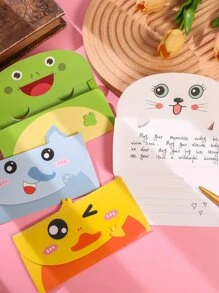 6入組卡通圖案隨機賀卡 - 彩色 - 查看 2