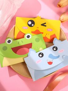 6入組卡通圖案隨機賀卡 - 彩色 - 查看 4