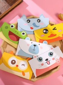 6入組卡通圖案隨機賀卡 - 彩色 - 查看 5