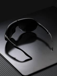 1 pieza Gafas de sol de piloto plegables vintage para hombres, de plástico, de moda, adecuadas para uso diario o viaje, con lentes de material policarbonato a prueba de explosiones, disponibles para las cuatro estaciones, para calle, verano, playa, vacaciones, exteriores, viaje
