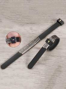 1pc Ring Measuring Band With Magnifier - Black - View 4