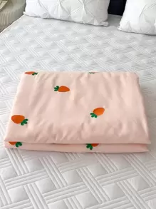 Carrot Embroidered Quilted Bedspread - Pink - View 2