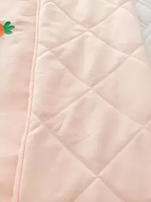 Carrot Embroidered Quilted Bedspread - Pink - View 6